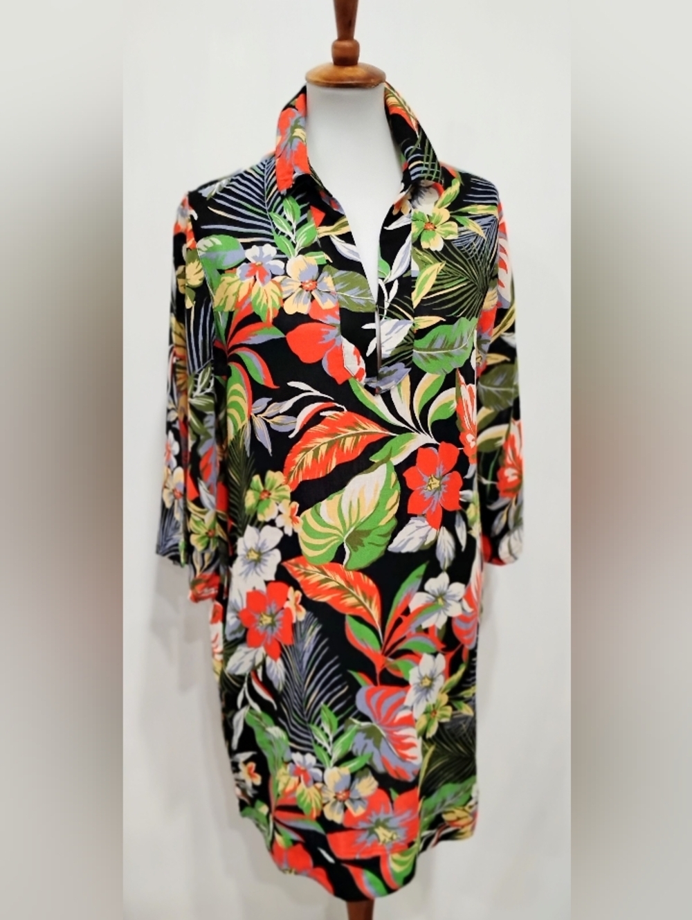 TROPICAL PRINT DAY DRESS - Picture 5 of 9